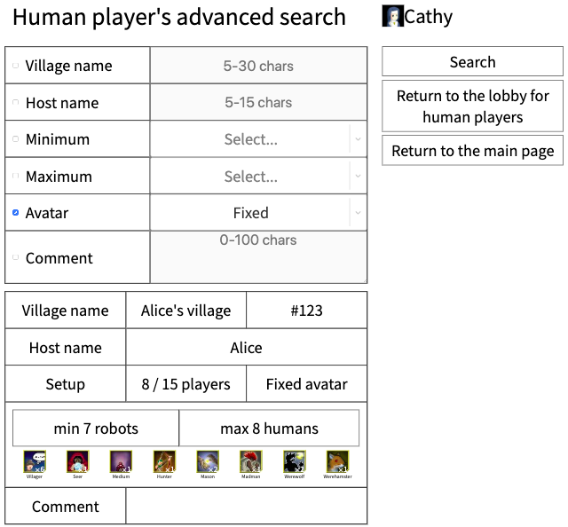 A village was found by the advanced search